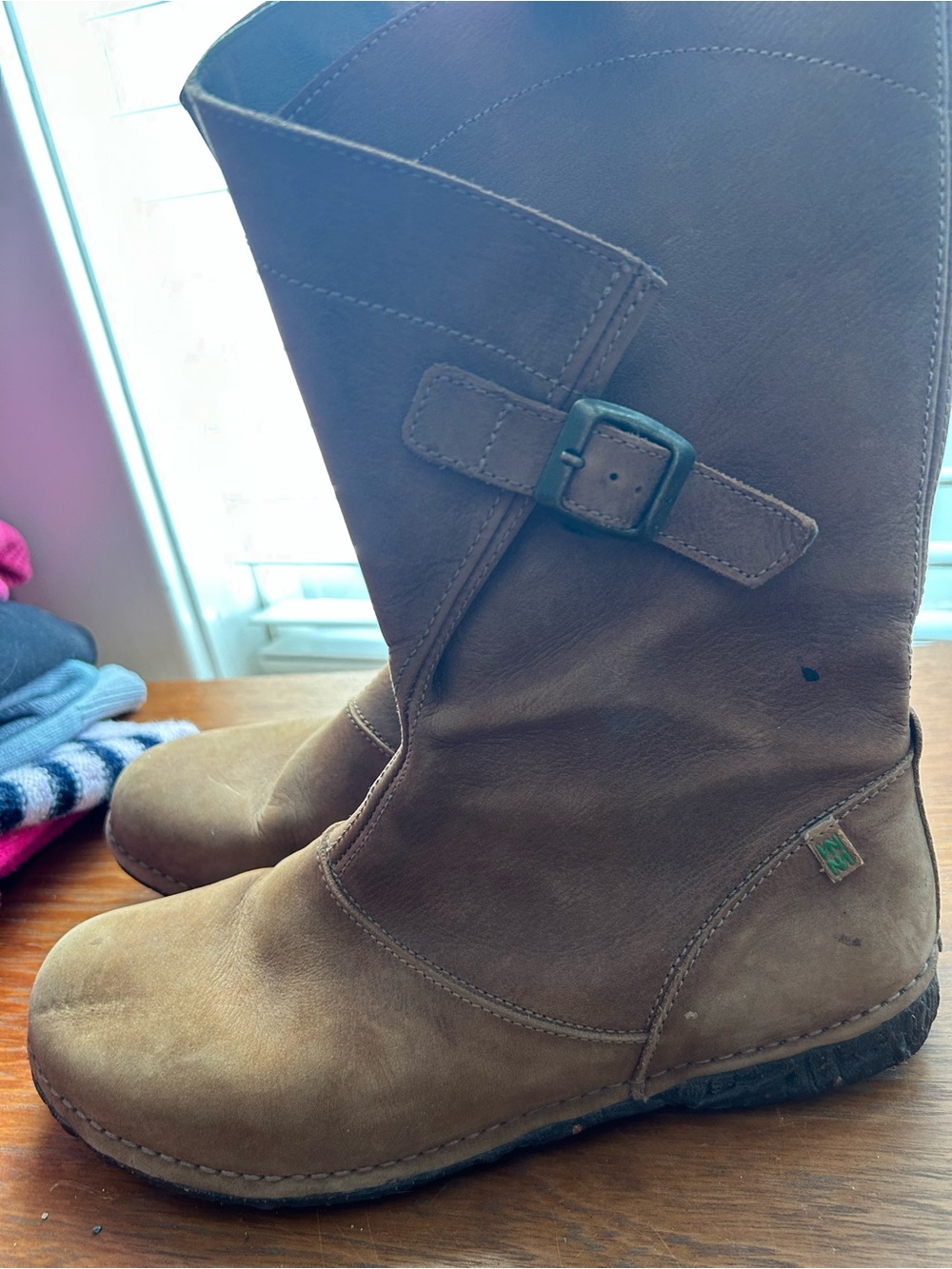 Women’s El-Naturalista Brown Suede Mid-Calf Boots sz40